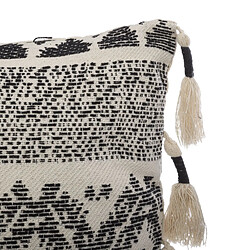 Atmosphera Coussin Rituality carré déhoussable - 60x60cm - Noir et Blanc pas cher