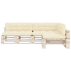 Avis vidaXL Canapé Palette Crème Lot de 7