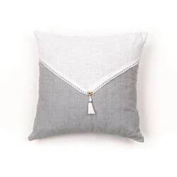 Avis MEVAK LIVING Coussin avec Appliques Gris 40x40 cm