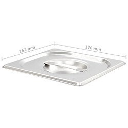 vidaXL Couvercles plateau GN 1/6 - Acier inoxydable pas cher
