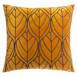 Coussin Déco Velours Lur - 40x40 cm Ocre Coussin déco - Polyester - Brodé - Déhoussable