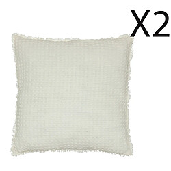 Lot de 2 Coussins Pegane - 45 x 45 x 10 cm - Blanc
