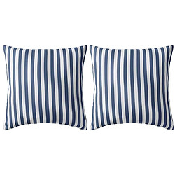 vidaXL Oreillers d'extérieur - Bleu Coussins décoratifs d'extérieur - Polyester - 45 x 45 cm - Résistants à l'eau et aux UV