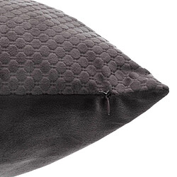 Avis Coussin carré velours embossé déhoussable - 45x45 cm - Gris