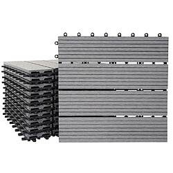 Décoshop26 Set de Dalles de terrasse WPC - Gris