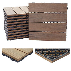 Décoshop26 Dalles de terrasse WPC - Marron