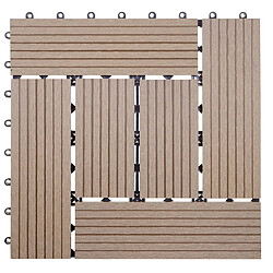 Decoshop26 Set de Carrelage de sol WPC pour balcon terrasse - Teck