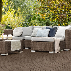 ECD Germany Dalles de terrasse 30x30 cm - Marron foncé