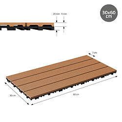 ECD Germany WPC Carreaux 60x30 cm - Marron Clair pas cher