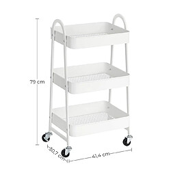 Helloshop26 Chariot de desserte - Blanc