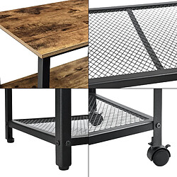 Helloshop26 Chariot de service de cuisine - Bois foncé et noir