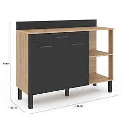 Idmarket MARKET Buffet CINA H. 83 cm pas cher