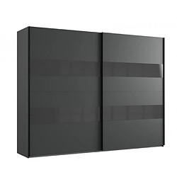 Inside 75 Armoire dressing Alisto - Chêne gris Armoire dressing - 2 portes coulissantes - penderie - 6 étagères - modulable