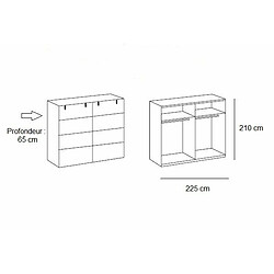 Acheter Inside 75 Armoire coulissante Vernon - Graphite