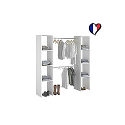 Avis Concept Usine Dressing blanc 6 étagères 2 penderies 180 x 40 x 180 cm ELYSEE