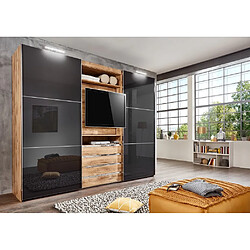 Inside 75 Armoire MARITA - Chêne et Verre Graphite