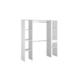 Avis Concept Usine Dressing blanc 6 étagères 1 tiroir 2 penderies 180 x 40 x 180 cm ELYSEE