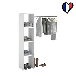 Concept Usine Dressing blanc étagères, penderie 138 x 40 x 180 cm ELYSEE