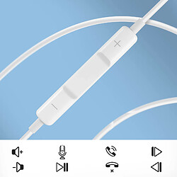 Apple Earpods Écouteurs filaires Jack 3.5mm avec Micro et télécommande Blanc pas cher