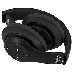 Casque Bluetooth arceau - Noir Casque audio circumaural - Bluetooth sans fil - Micro intégré - Jack 3,5 mm - Pliable - Commandes et volume - Lecteur micro SD - Portée 10 m