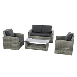 Hespéride Salon de jardin 4 places Polynésia - Havane