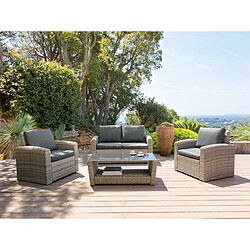 Hespéride Salon de jardin 4 places Polynésia - Havane