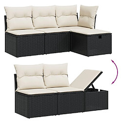 Avis VIDAXL Salon de jardin avec coussins noir (7 pcs)