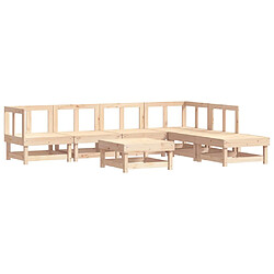vidaXL Ensemble salon de jardin 7 pcs - Bois de pin massif