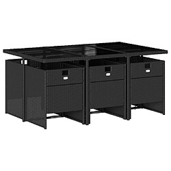 Avis vidaXL Ensemble à Manger Jardin Noir Résine Tressée