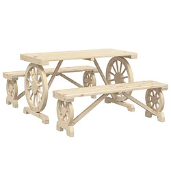 VIDAXL Ensemble à manger jardin - Bois de sapin