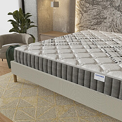 November Sleep Ensemble 180x200 cm, Sommier + Matelas Ressorts Ensachés, ép.20cm accueil mousse HR pas cher