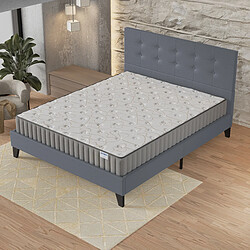 November Sleep Ensemble 120x190 cm, Lit avec tête de lit + Matelas Mousse ép.16cm à mémoire de forme