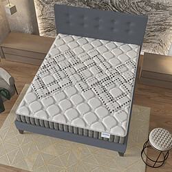 November Sleep Ensemble 140x190 cm, Lit avec tête de lit + Matelas Ressorts Ensachés, ép.20cm accueil mousse HR pas cher