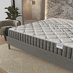 November Sleep Ensemble 180x200 cm, Sommier + Matelas Ressorts Ensachés, ép.20cm accueil mousse HR pas cher