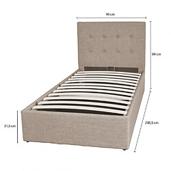 Acheter Le Quai Des Affaires Lit coffre PARMA 90x190 + 1 sommier / Beige