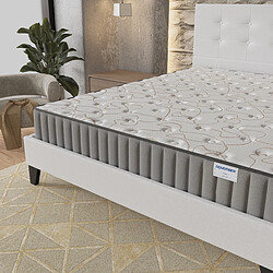 November Sleep Ensemble 140x200 cm, Lit avec tête de lit + Matelas Mousse ép.22cm à mémoire de forme pas cher