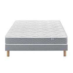 Douces Nuits Aline 598 Ressorts + Sommier Base Morpho 80x190 Ensemble literie - Matelas ressorts ensachés - Confort ferme - Reversible - Sommier morphologique
