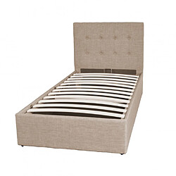 Le Quai Des Affaires Lit coffre PARMA 90x190 + 1 sommier / Beige pas cher