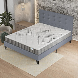 November Sleep Ensemble 120x190 cm, Lit avec tête de lit + Matelas Ressorts Ensachés, ép.20cm accueil mousse HR