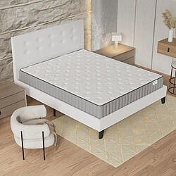 Acheter November Sleep Ensemble 140x190 cm, Lit avec tête de lit + Matelas Mousse ép.22cm à mémoire de forme