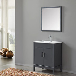Wilsa Ensemble de salle de bain gris 75 cm