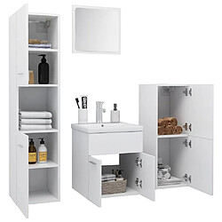 Avis Ensemble vidaXL blanc aggloméré