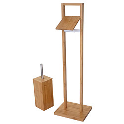 Mendler Set salle de bains HWC-B18 Porte-rouleau + Tapis Bambou