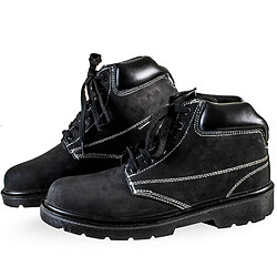 BWW EN20345 S1P - Noir Chaussures de sécurité montantes - Coque et semelle composite - Cuir nubuck - Norme S1P