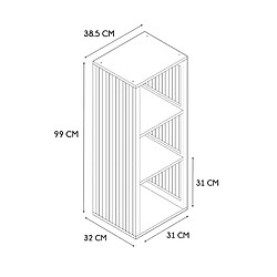 Avis The Home Deco Factory Etagère de rangement 3 cases Saulk en bois - Marron