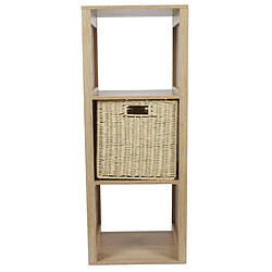 The Home Deco Factory Etagère de rangement 3 cases Saulk en bois - Marron pas cher