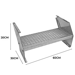 Monstershop Marche pour Escalier Caillebotis 600mm x 240 mm - Acier Galvanisé DIN 24537 EN ISO 1461 pas cher