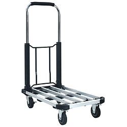 vidaXL Chariot transport pliable 150 kg Aluminium Argenté