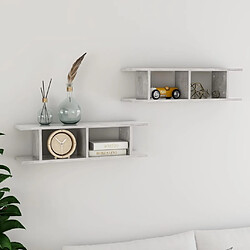 Étagères murales vidaXL 2 pcs gris béton