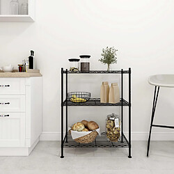 vidaXL Étagère Rangement 3 Niveaux Noir